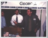 Michael Cartwright helps with fundraising at Dale's Announcement Party.