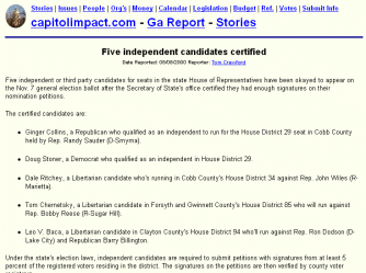 August 9, 2000 - Capitol Impact Report (click image for story)