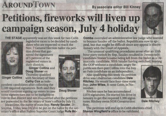 July 1, 2000 - Marietta Daily Journal - Around Town by Bill Kinney