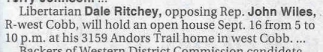 September 9, 2000 - Marietta Daily Journal - Around Town by Bill Kinney