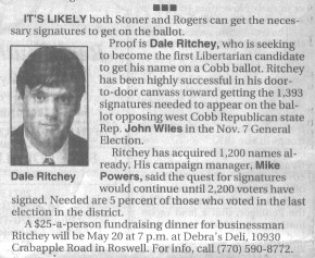 May 13, 2000 - Marietta Daily Journal - Around Town by Bill Kinney