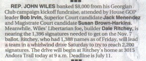 June 3, 2000 - Marietta Daily Journal - Around Town by Bill Kinney